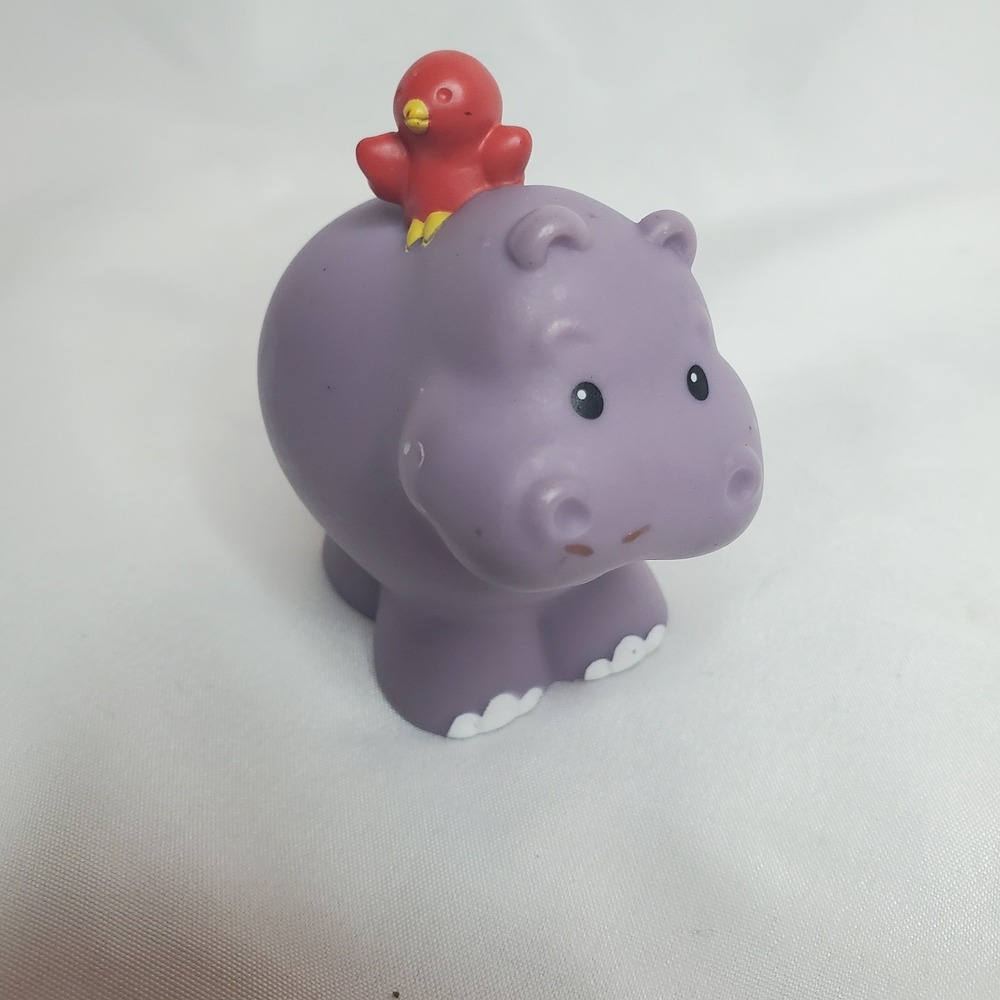 Fisher Price Little People Hippo with Bird Replacement Zoo Ark Toy Figure Purple